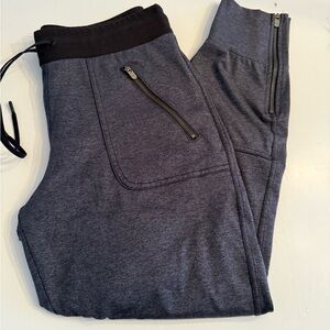 Athleta Jogger Sweatpants Utility Zippers Grey Black Size Small